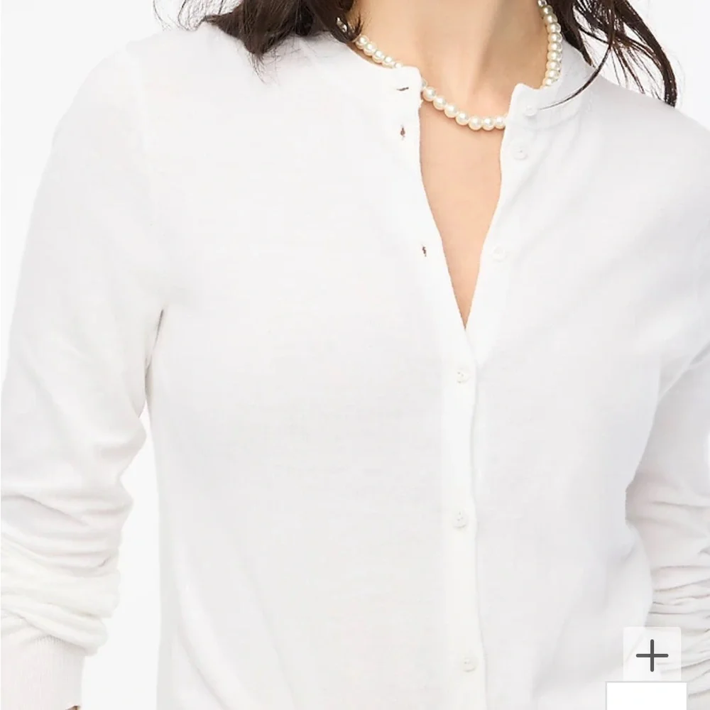 J crew Classic cotton cardigan sweater white